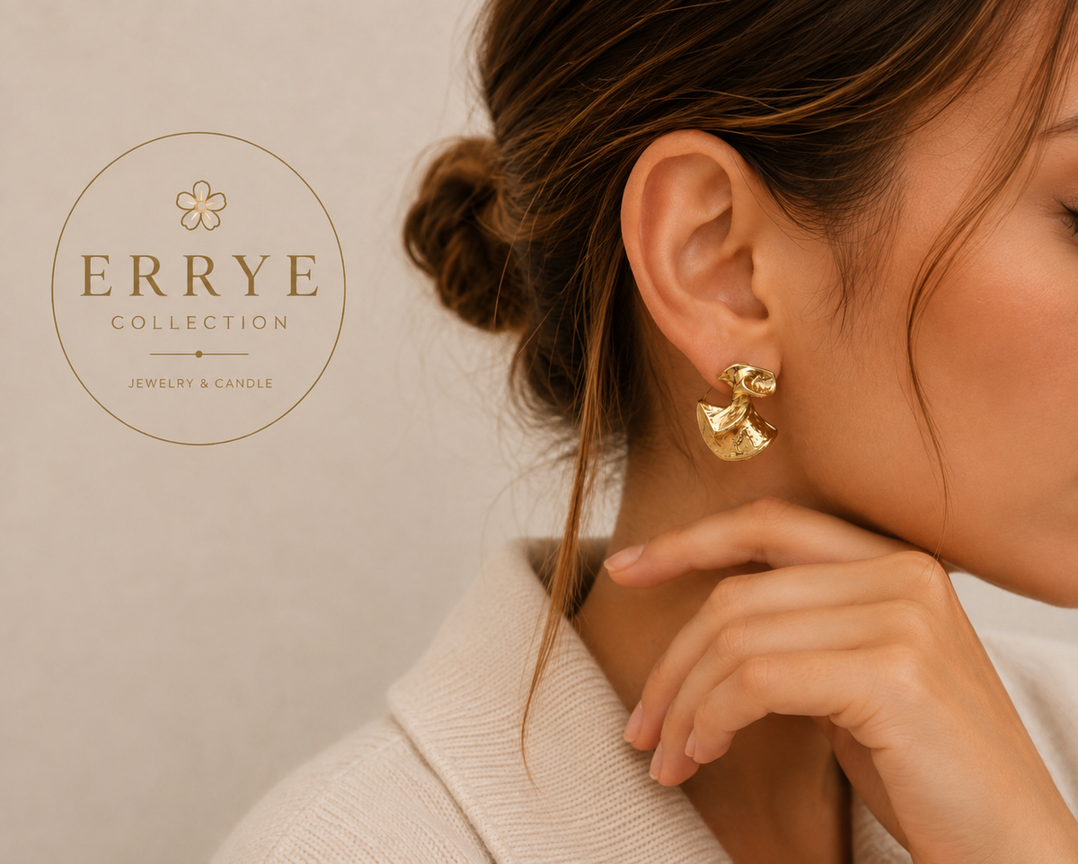 Boucles Isadora Dorées Femme en Acier Inoxydable | Errye Collection