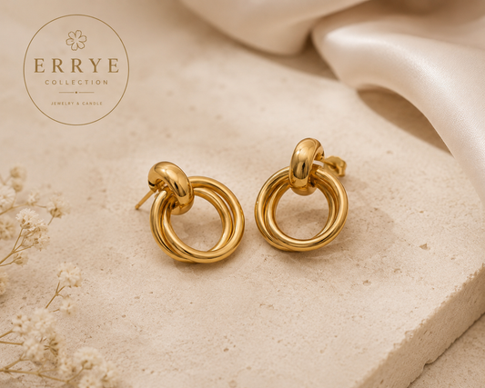 Boucles Auréa Dorées Femme en Acier Inoxydable | Errye Collection