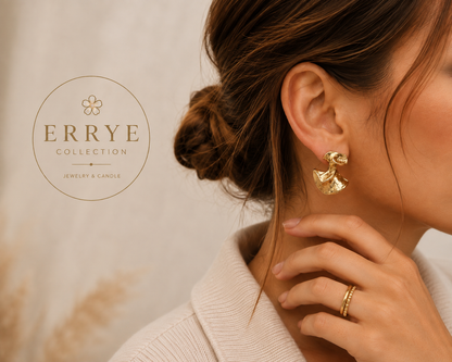 Boucles Isadora Dorées Femme en Acier Inoxydable | Errye Collection