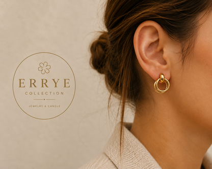 Boucles Auréa Dorées Femme en Acier Inoxydable | Errye Collection