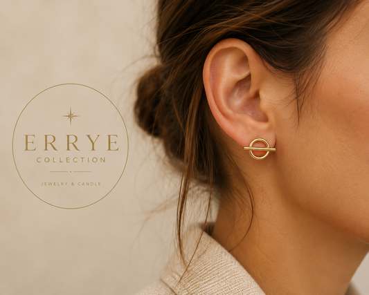 Boucles Céleste Dorées Femme en Acier Inoxydable | Errye Collection