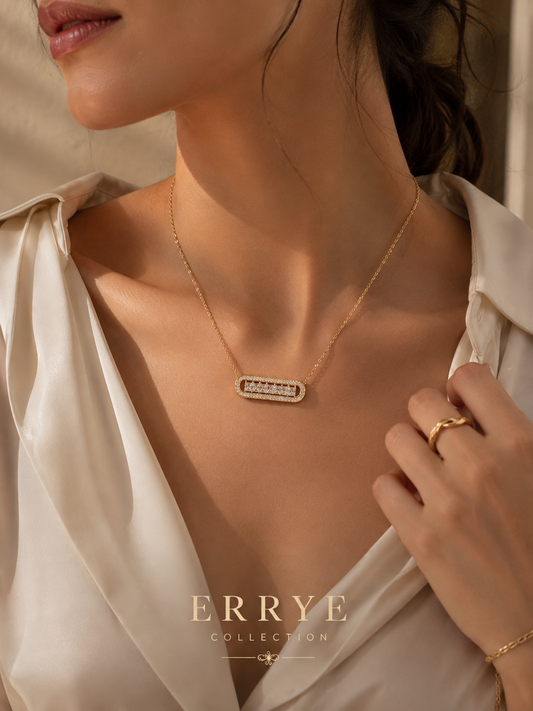 Collier Élia Doré Femme en Acier Inoxydable | Errye Collection