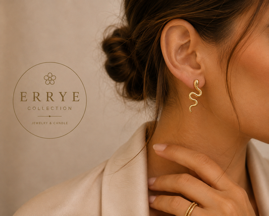 Puces Ophélia Dorées Femme en Acier Inoxydable | Errye Collection