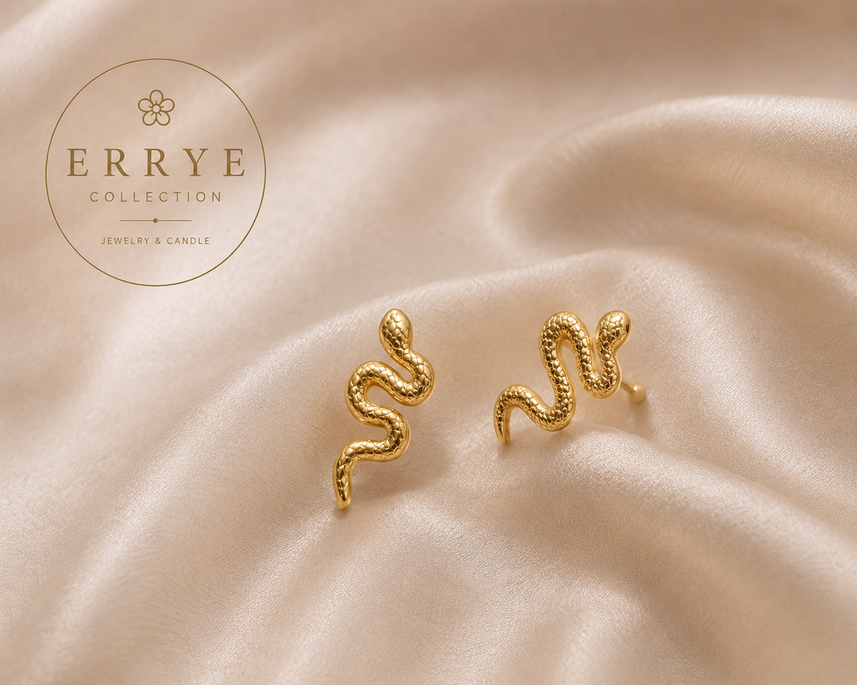 Puces Ophélia Dorées Femme en Acier Inoxydable | Errye Collection